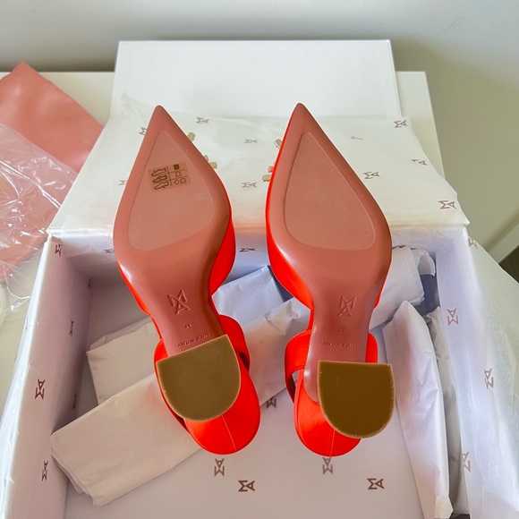 Amina Muaddi Begum Sling Heels in Orange - Picture 5 of 5